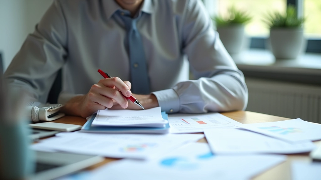Finanzanalyst arbeitet an Haushaltsunterlagen